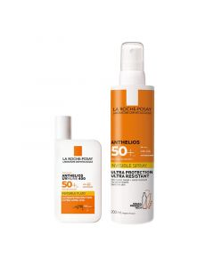 La Roche-Posay Anthelios UVMune Zonnebrand Fluide SPF50+ en Invisible Spray SPF50+ Bundel