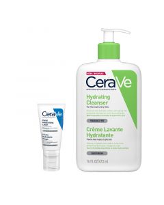 CeraVe Facial Moisturizing Lotion PM + Hydrating Cleansing 473ml