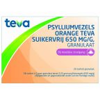 Teva Psylliumvezels 650mg/g Sachets Orange Suikervrij 20 Stuks